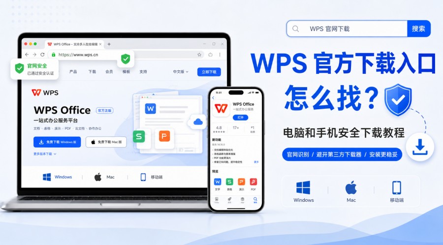WPS 官方下载入口安全查找教程封面