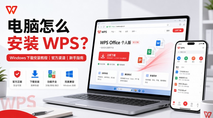 Windows 电脑安装 WPS 教程封面
