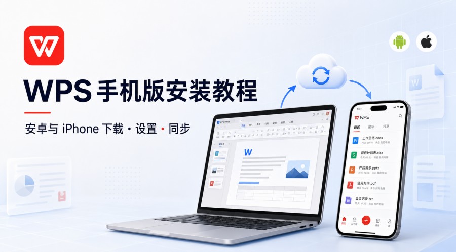 WPS 手机版安卓与 iPhone 下载、安装和同步教程封面