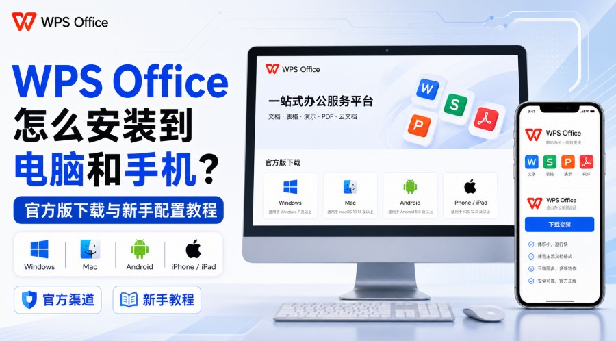 WPS Office 电脑和手机安装教程封面